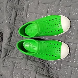 Green kids native shoes